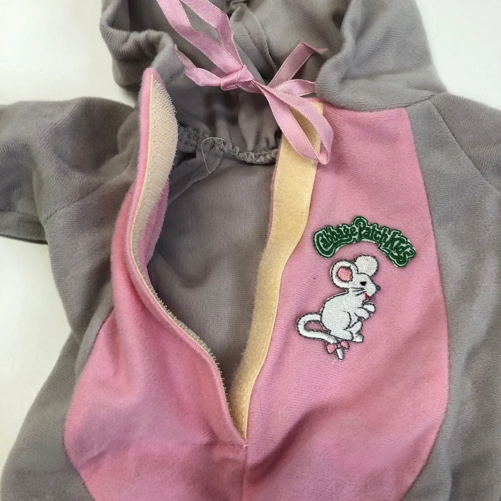 1984 VTG‎ Cabbage Patch Kids Gray Pink Mouse Costume One Piece Doll Costume